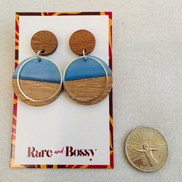 Blue Layered Circle Dangles