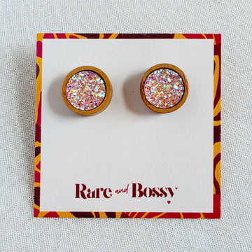Blush Pink Druzy Studs