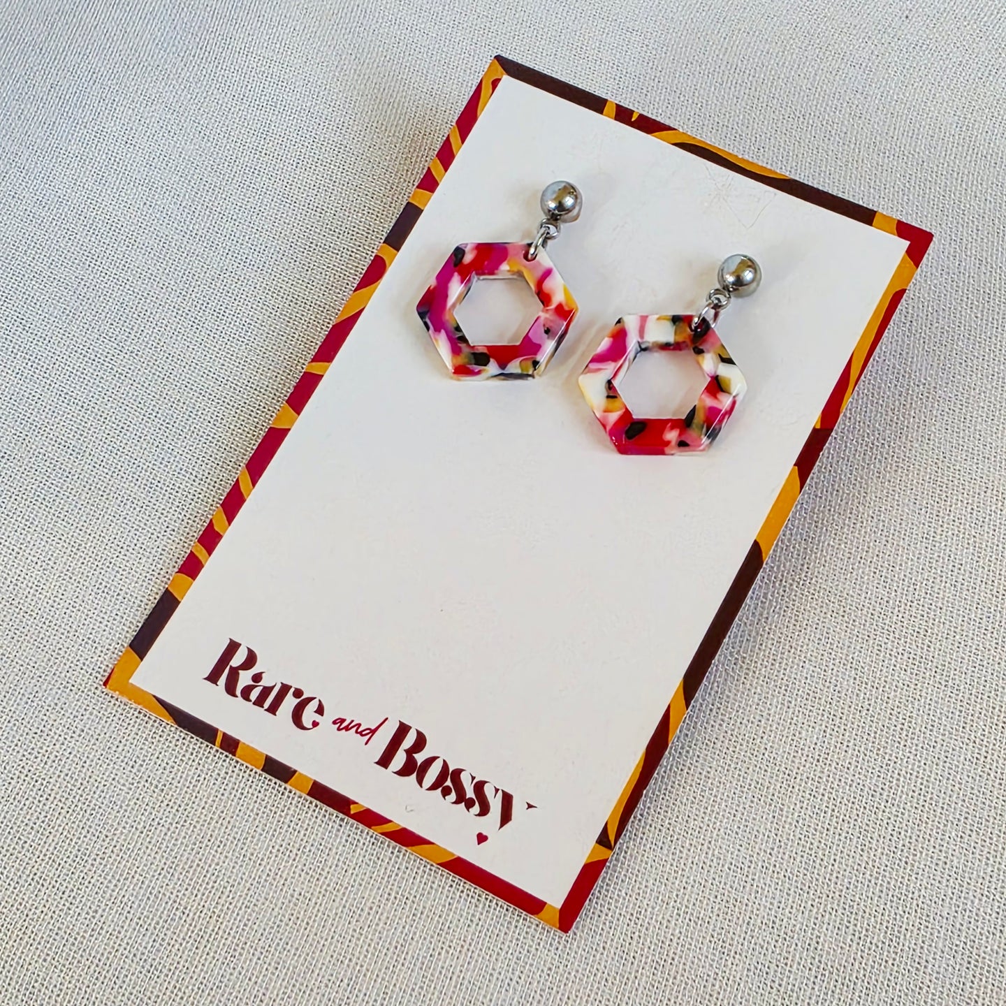 Multicolor Mini Hexagon Dangles