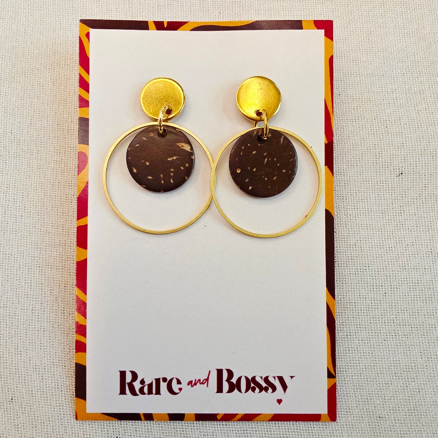 Coconut Wood  Drop Dangles