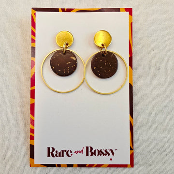 Coconut Wood  Drop Dangles