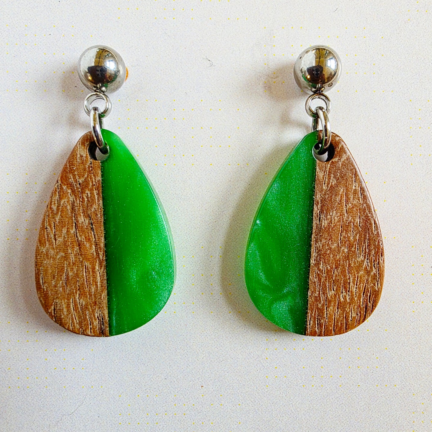 Green Mini Teardrop Dangles