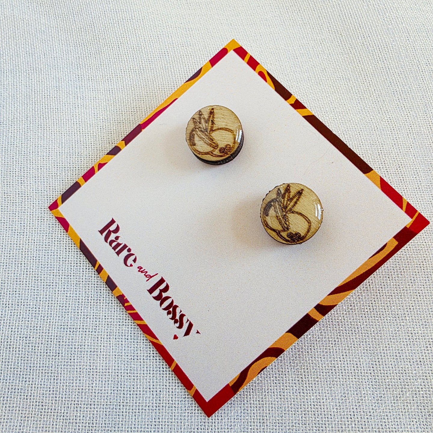 Coconut Wood Resin Studs