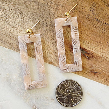 Blush Pink Rectangle Dangles