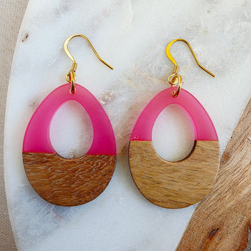Hot Pink Teardrop Dangles